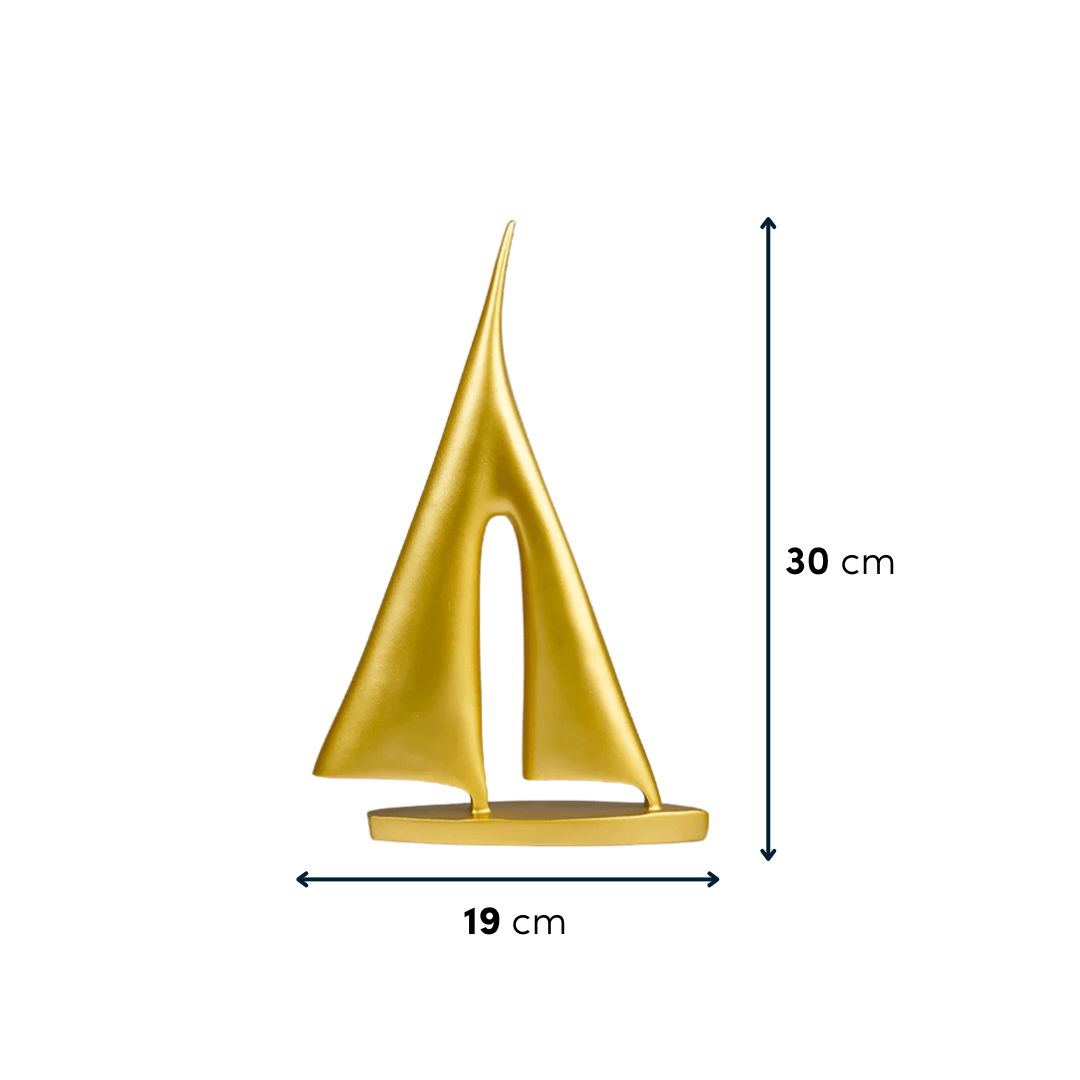 Gold Abstract Sailboat Sculptures - The Golden Theory