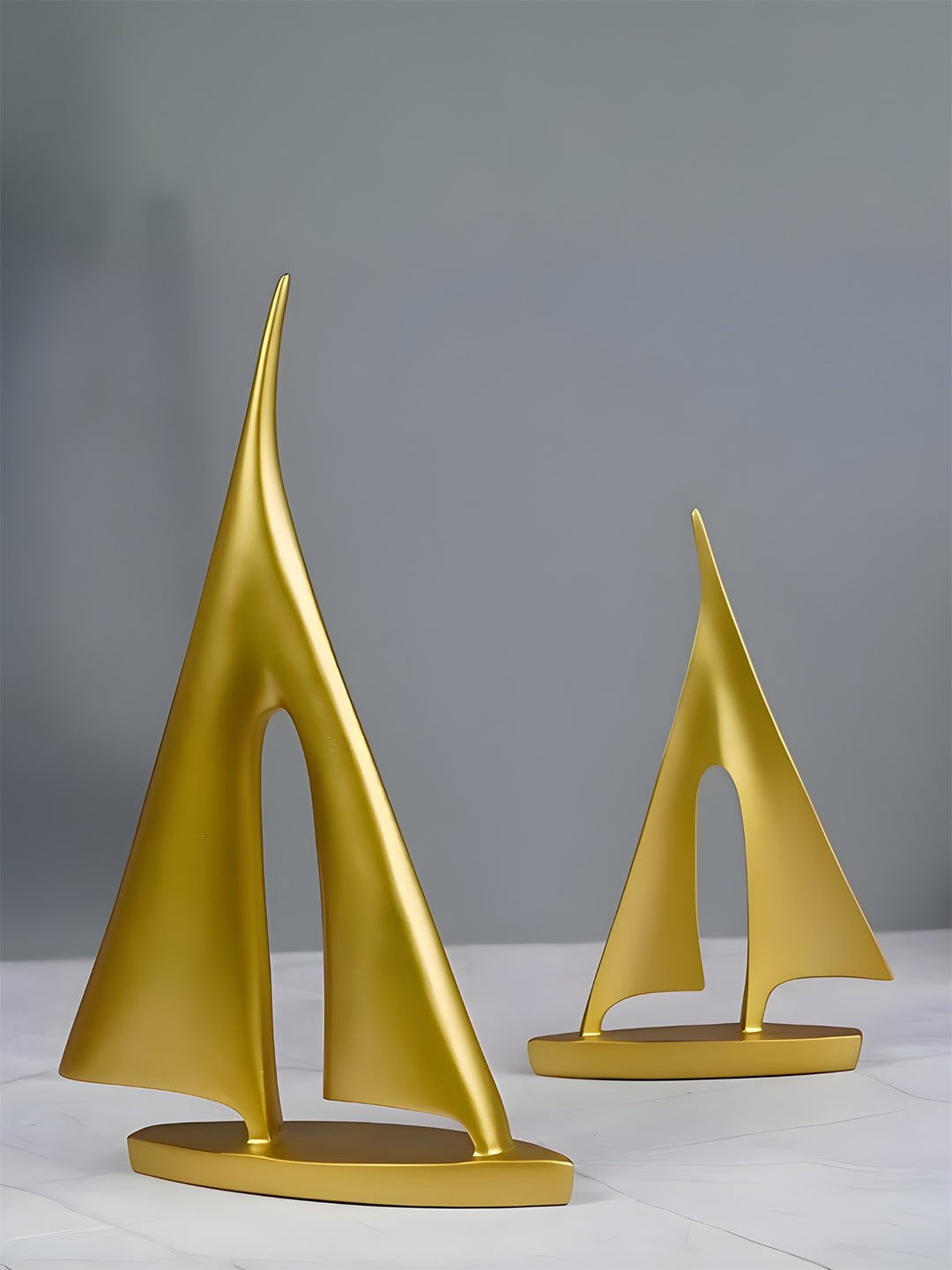 Gold Abstract Sailboat Sculptures - The Golden Theory Main image