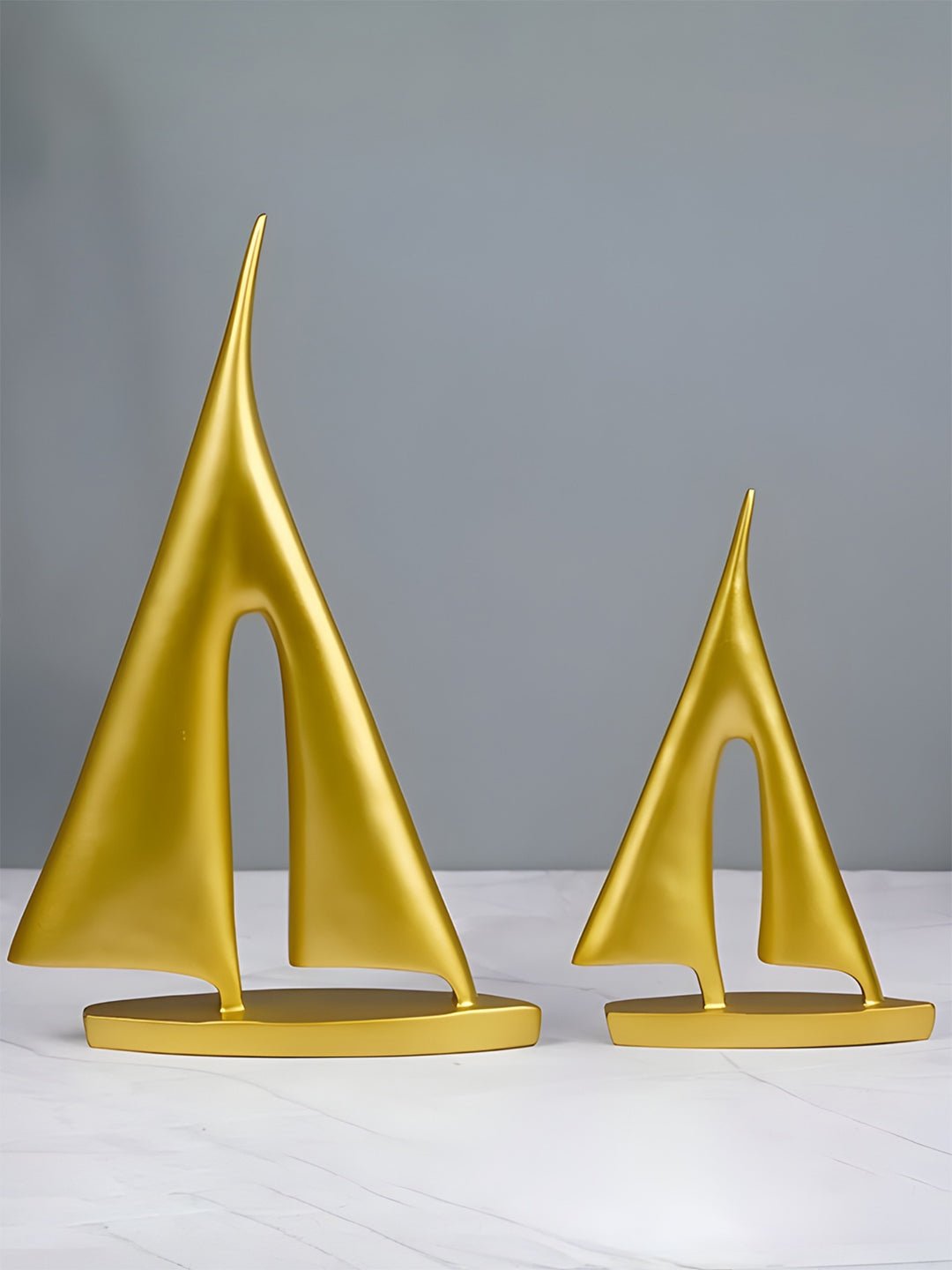 Gold Abstract Sailboat Sculptures Secondary image