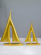 Gold Abstract Sailboat Sculptures - The Golden Theory