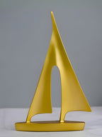 Gold Abstract Sailboat Sculptures - The Golden Theory