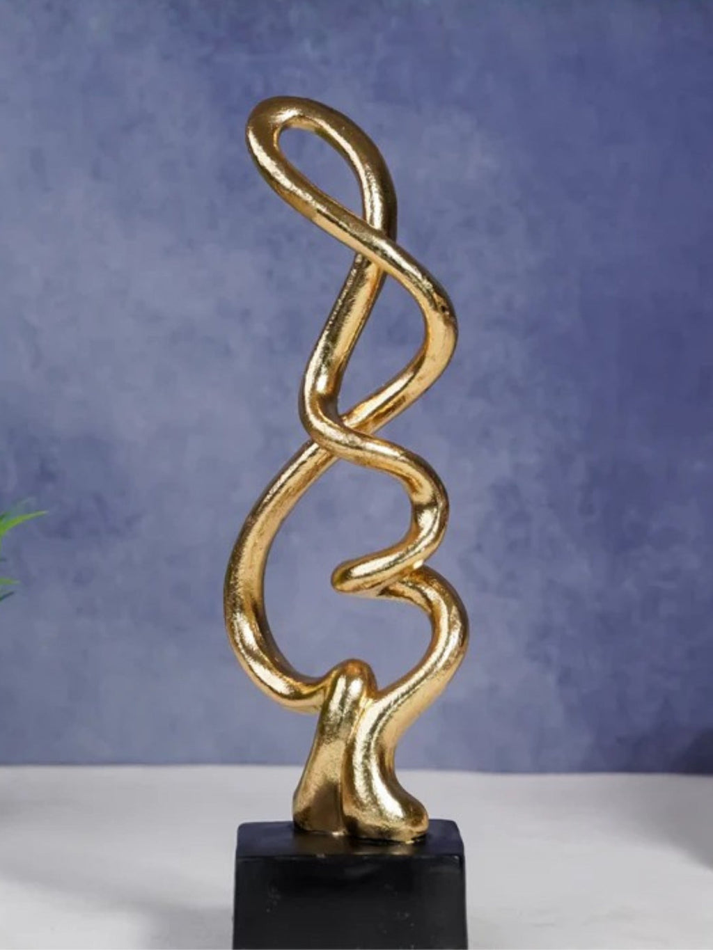 Gold Abstract Twist Sculpture - Unique Modern Art Decor - The Golden Theory