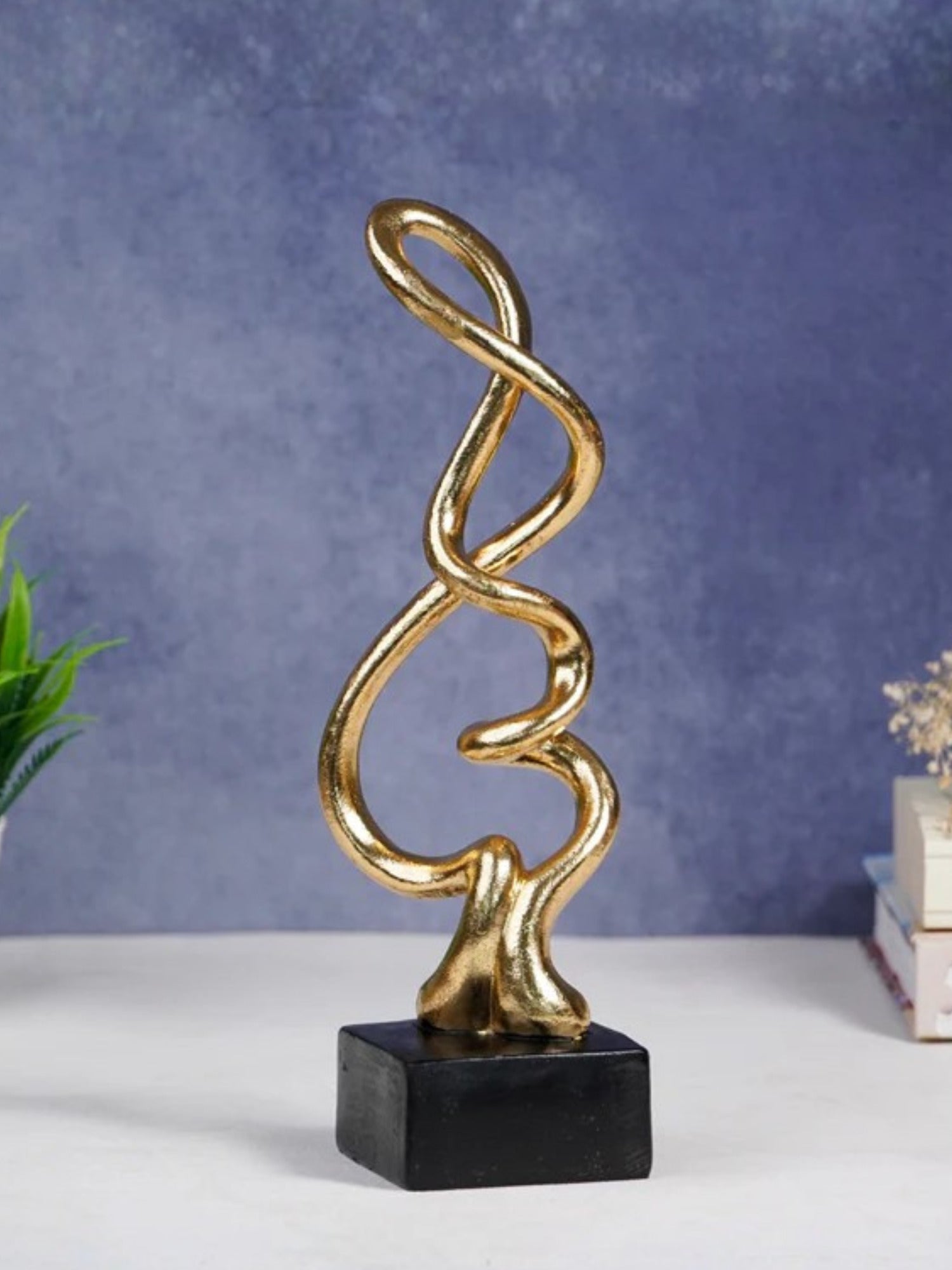 Gold Abstract Twist Sculpture - Unique Modern Art Decor - The Golden Theory