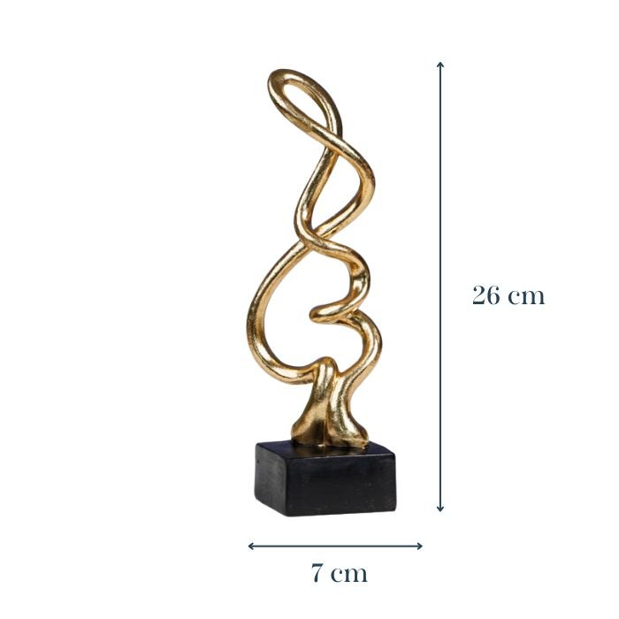 Gold Abstract Twist Sculpture - Unique Modern Art Decor - The Golden Theory