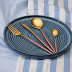 Gold and Rose Pink Stainless Steel Cutlery Set of 4 - The Golden Theory