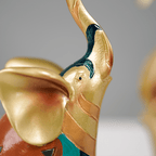Gold and Teal Twin Elephant Figurines - Set of 2 - The Golden Theory
