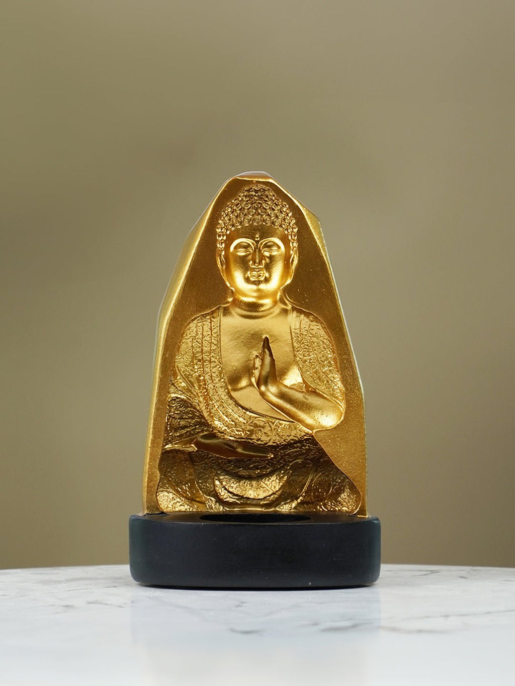 Gold Buddha Incense Holder with Meditation Aura Design - The Golden Theory