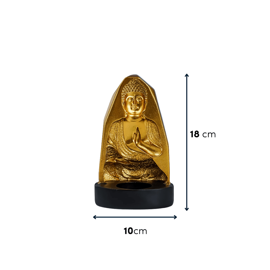 Gold Buddha Incense Holder with Meditation Aura Design - The Golden Theory