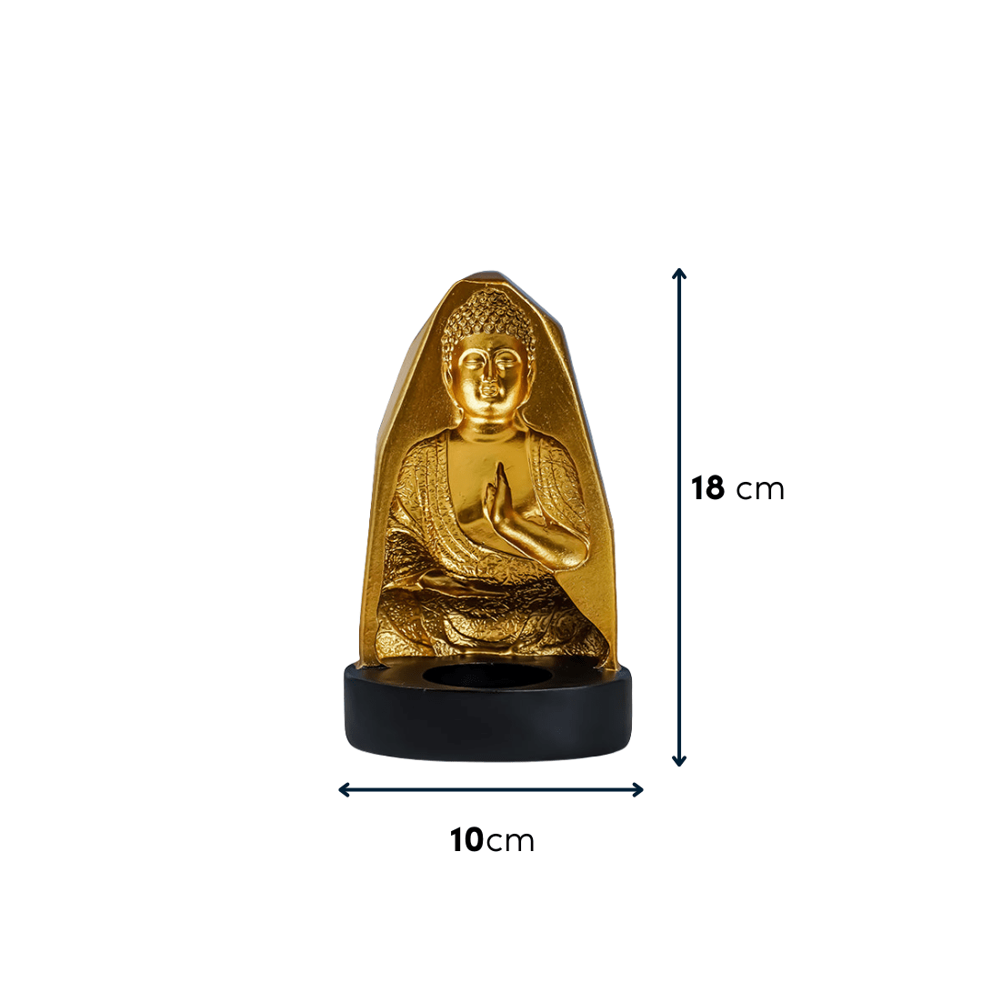 Gold Buddha Incense Holder with Meditation Aura Design - The Golden Theory