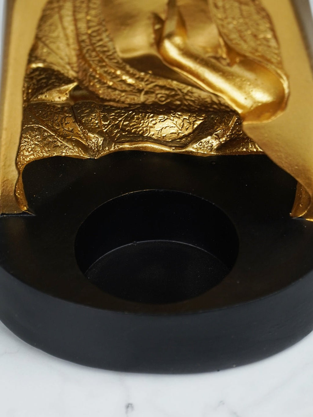 Gold Buddha Incense Holder with Meditation Aura Design - The Golden Theory