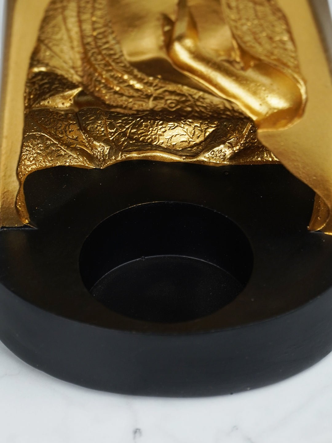 Gold Buddha Incense Holder with Meditation Aura Design - The Golden Theory