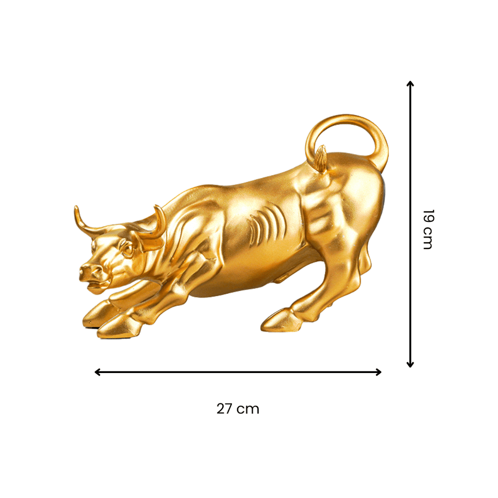 Gold Charging Bull Sculpture - The Golden Theory