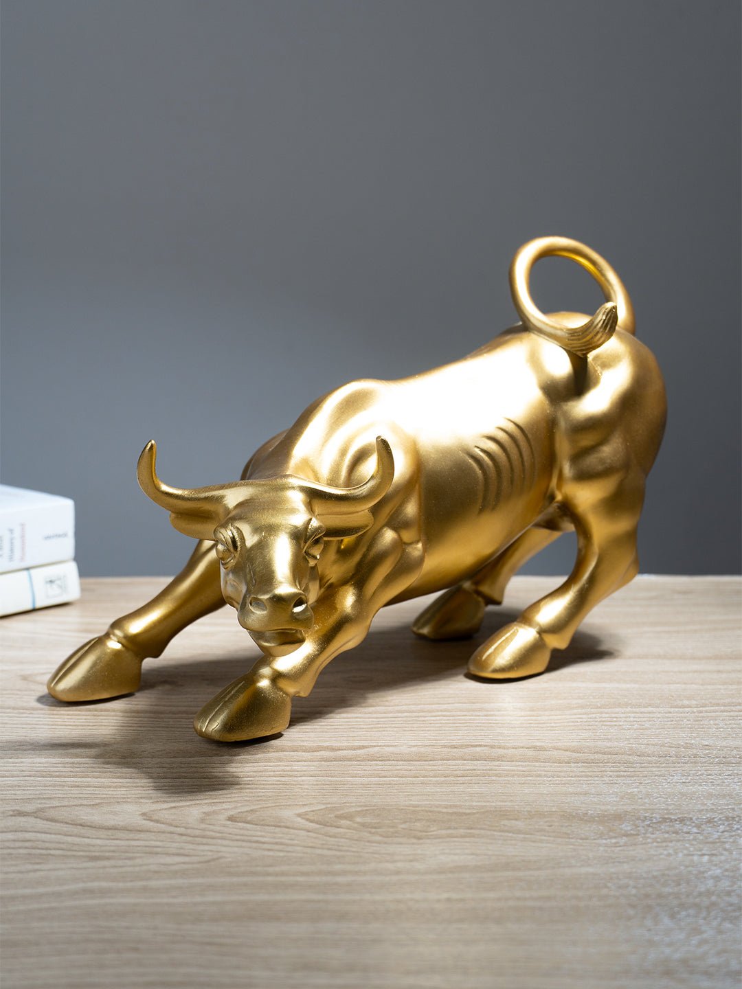 Gold Charging Bull Sculpture - The Golden Theory