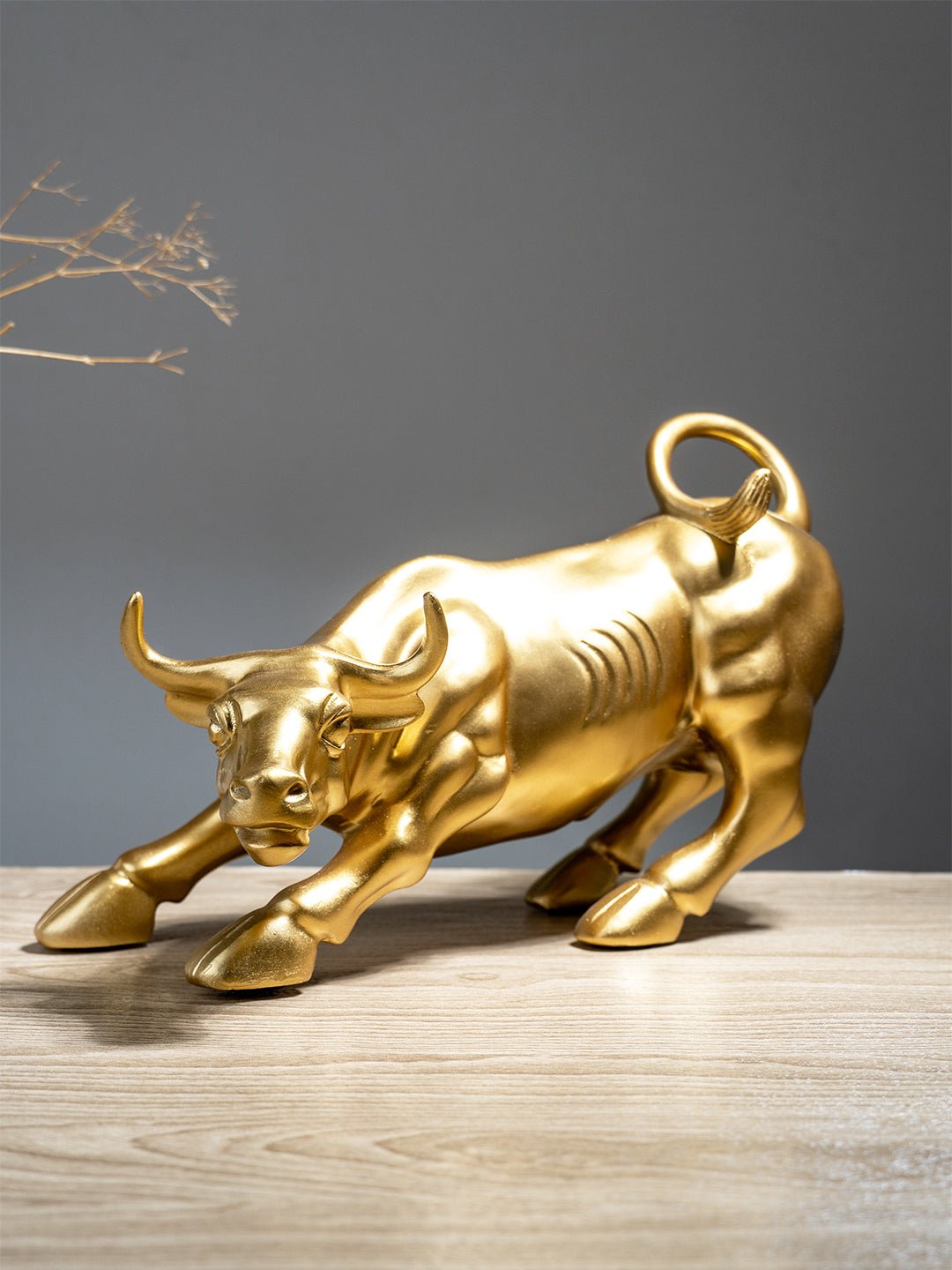 Gold Charging Bull Sculpture - The Golden Theory Main image