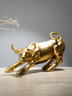 Gold Charging Bull Sculpture - The Golden Theory
