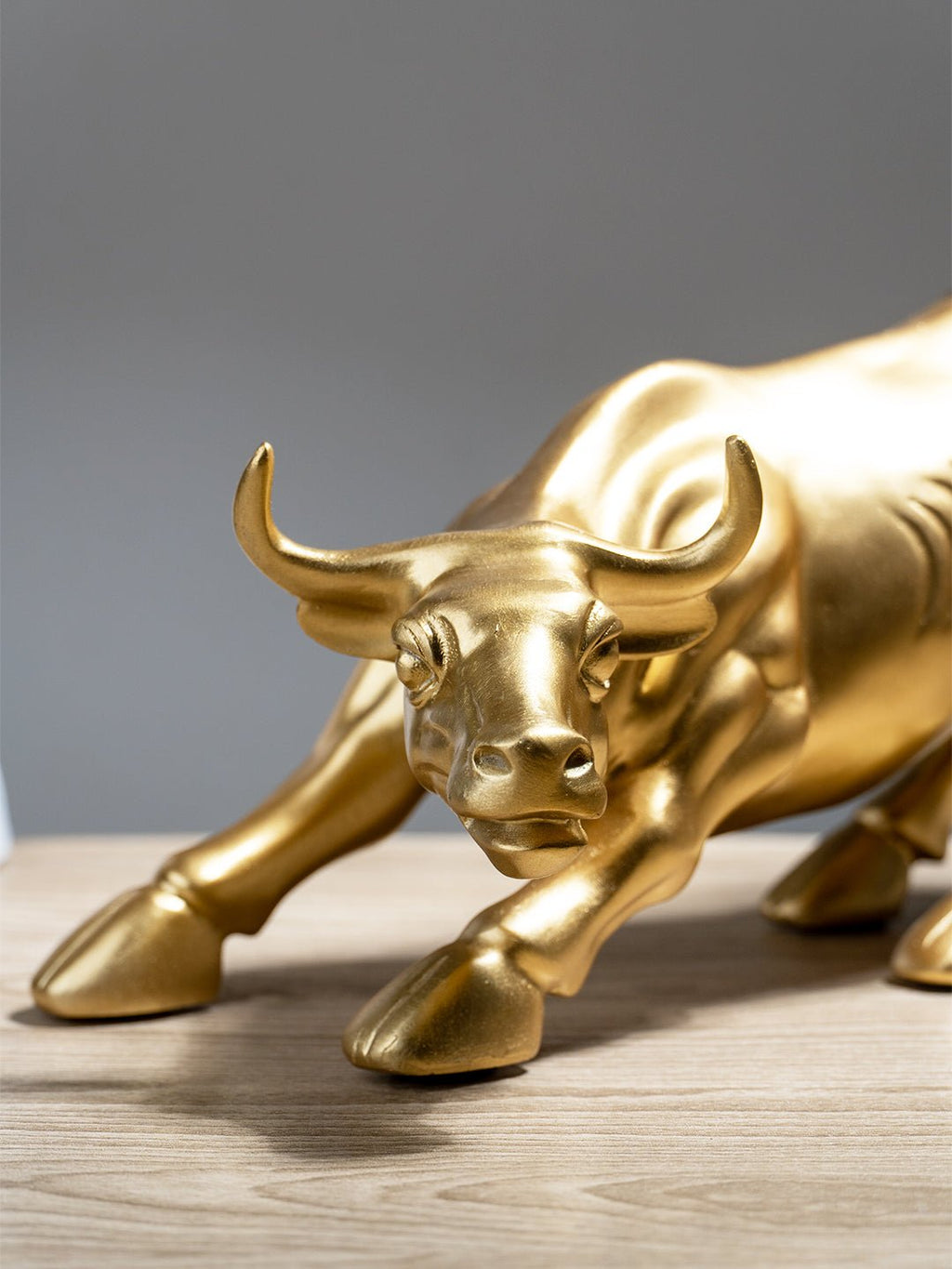 Gold Charging Bull Sculpture - The Golden Theory