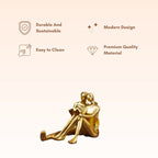 Gold Couple Reading Sculpture - Intimate Moments Decor - The Golden Theory