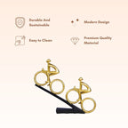 Gold Cyclist Sculpture - Dual Cyclists on Black Base - The Golden Theory