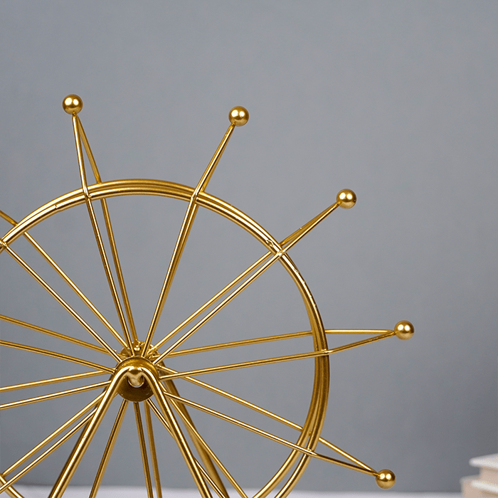 Gold Ferris Wheel Table Decor with Geometric Base - The Golden Theory