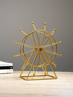 Gold Ferris Wheel Table Decor with Geometric Base - The Golden Theory
