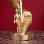 Gold Figures on Spiral Staircase Sculpture - The Golden Theory