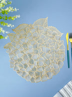 Gold Floral Cutout Table Mat with Hydrangea-Inspired Design - The Golden Theory