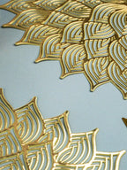 Gold Floral Cutout Table Mat with Intricate Petal Design - The Golden Theory