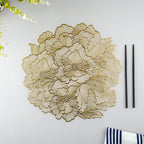 Gold Floral Cutout Table Mat with Peony-Inspired Design - The Golden Theory