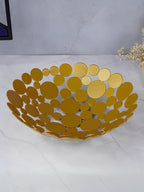 Gold Fruit Bowl with Round Discs - The Golden Theory
