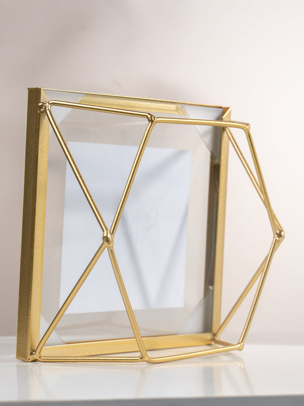 Gold Geometric Glass Photo Frame - Modern Design - The Golden Theory
