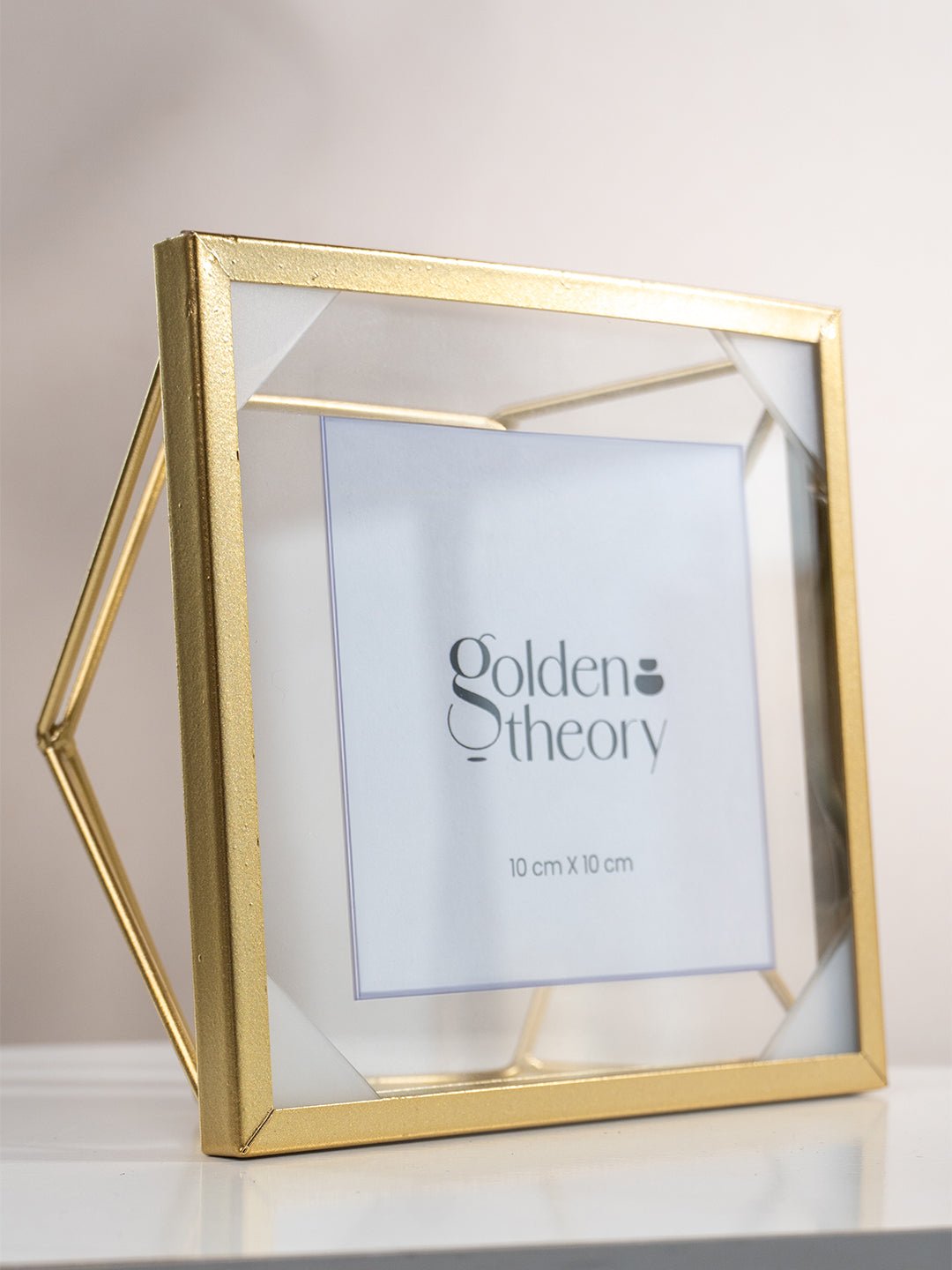 Gold Geometric Glass Photo Frame - Modern Design - The Golden Theory