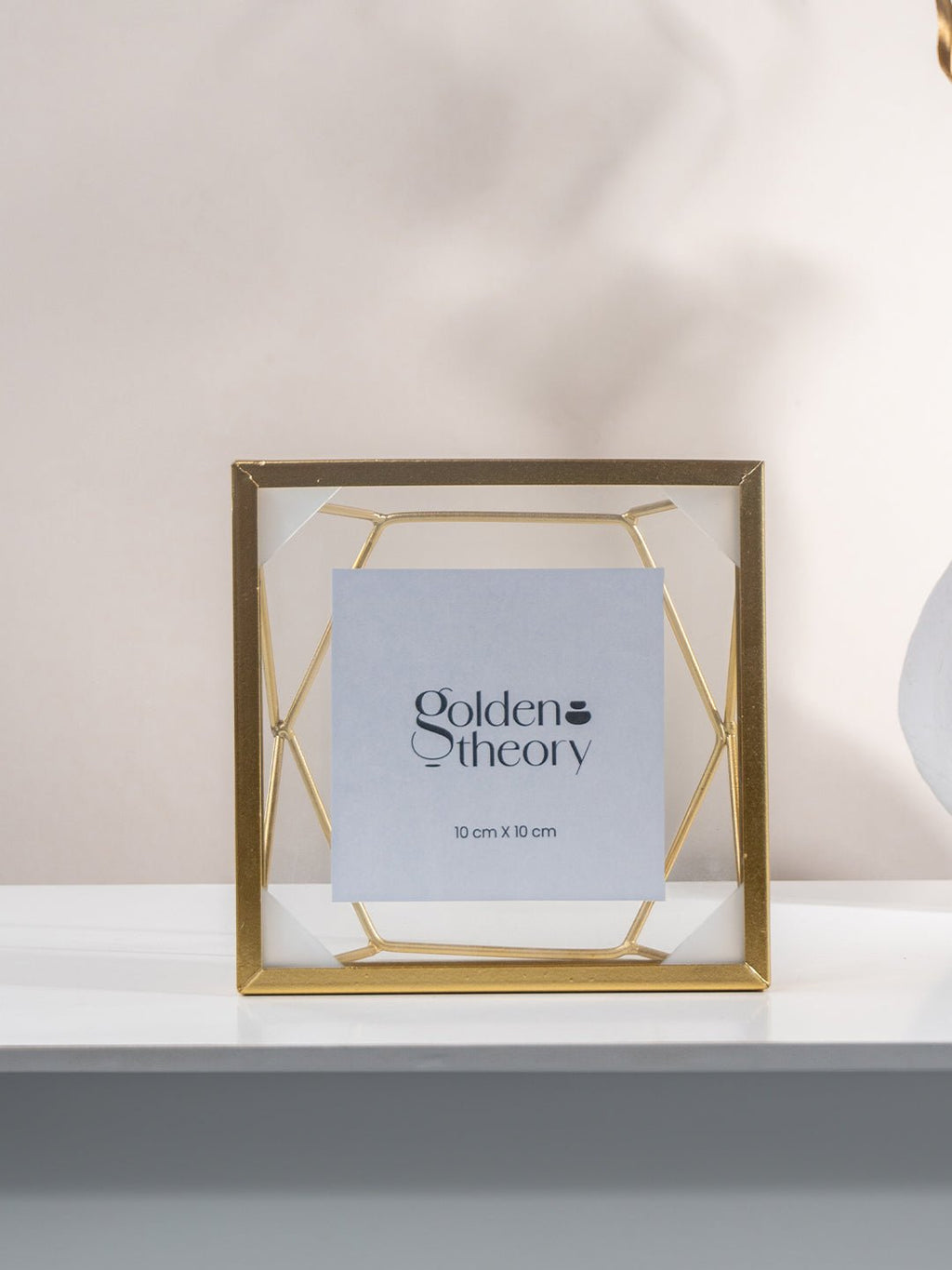 Gold Geometric Glass Photo Frame - Modern Design - The Golden Theory
