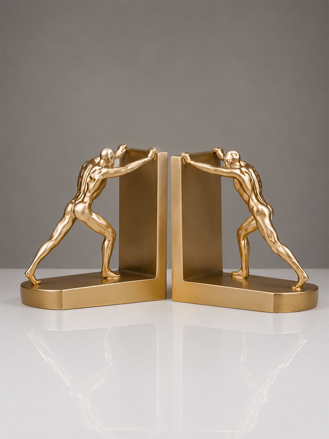 Gold Human Figure Bookends - The Golden Theory