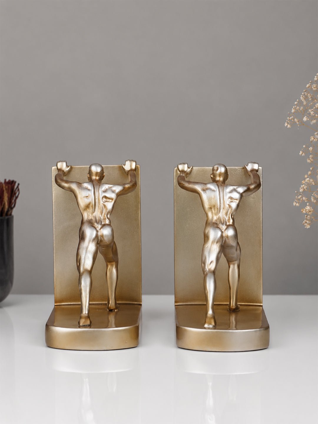 Gold Human Figure Bookends - The Golden Theory