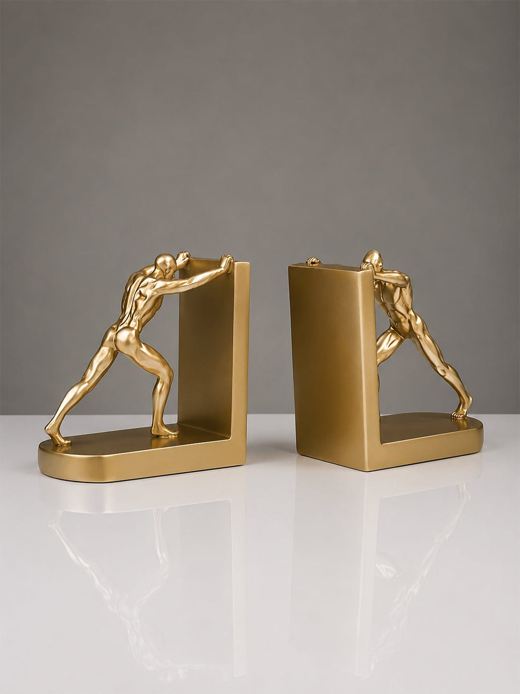 Gold Human Figure Bookends - The Golden Theory