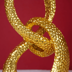 Gold Interlocking Loops Sculpture - Modern Textured Art - The Golden Theory