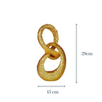 Gold Interlocking Loops Sculpture - Modern Textured Art - The Golden Theory
