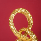 Gold Interlocking Loops Sculpture - Modern Textured Art - The Golden Theory