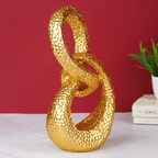 Gold Interlocking Loops Sculpture - Modern Textured Art - The Golden Theory
