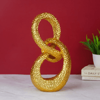Gold Interlocking Loops Sculpture - Modern Textured Art - The Golden Theory