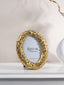 Gold Leaf Pattern Oval Photo Frame - The Golden Theory