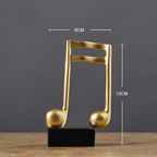 Gold Musical Note Figurine on Black Base - The Golden Theory