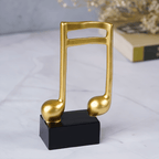 Gold Musical Note Figurine on Black Base - The Golden Theory