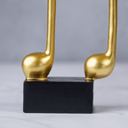 Gold Musical Note Figurine on Black Base - The Golden Theory