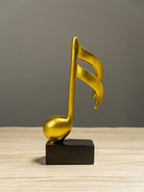 Gold Musical Note Sculptures with Black Bases | Set of 3 - The Golden Theory