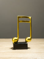 Gold Musical Note Sculptures with Black Bases | Set of 3 - The Golden Theory