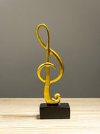 Gold Musical Note Sculptures with Black Bases | Set of 3 - The Golden Theory