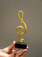 Gold Musical Note Sculptures with Black Bases | Set of 3 - The Golden Theory