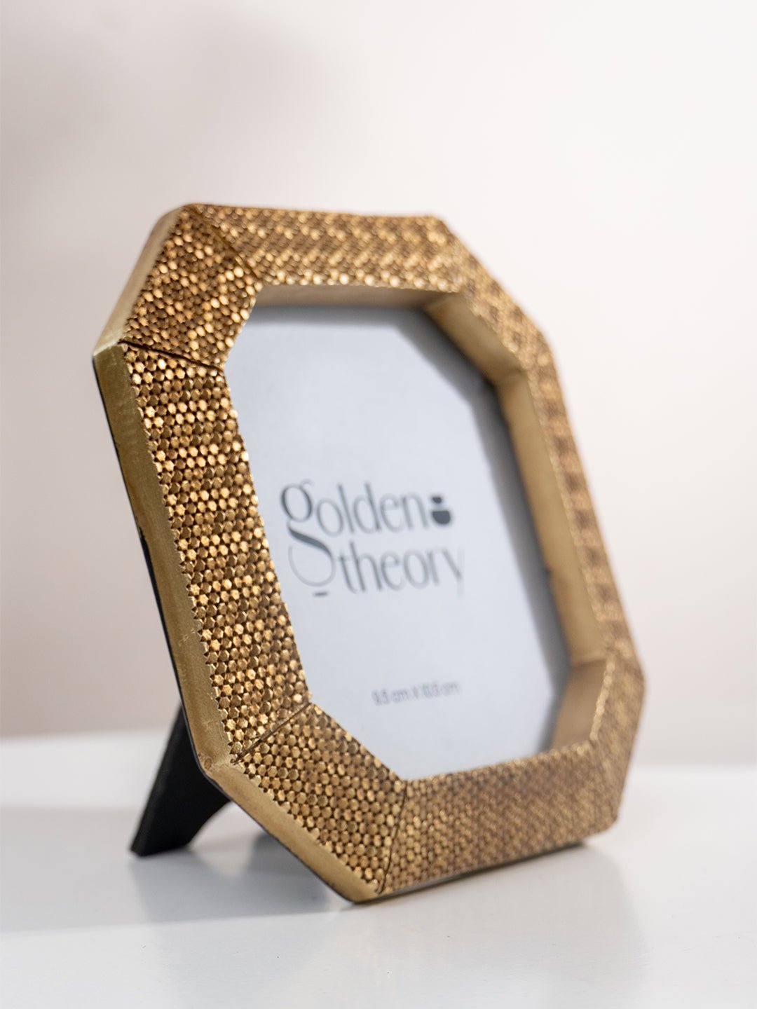 Gold Octagonal Photo Frame with Textured Detail - The Golden Theory