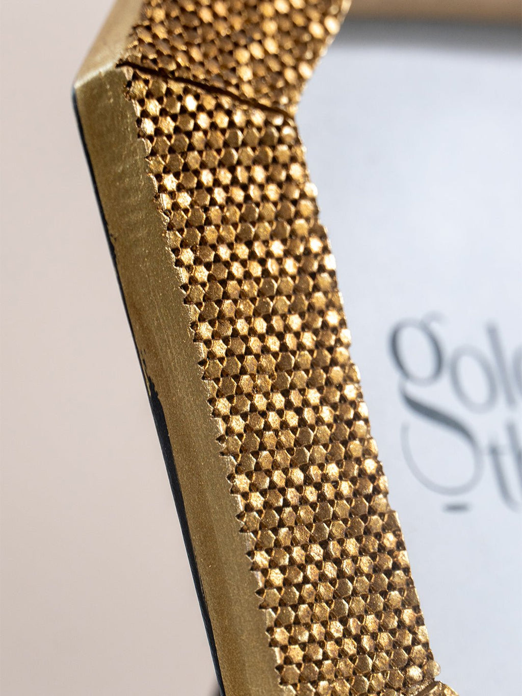 Gold Octagonal Photo Frame with Textured Detail - The Golden Theory